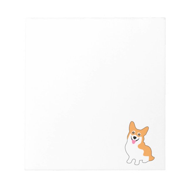 Niedlicher kleiner, lächelnder Corgi-Welpe Notizblock (Vorderseite)