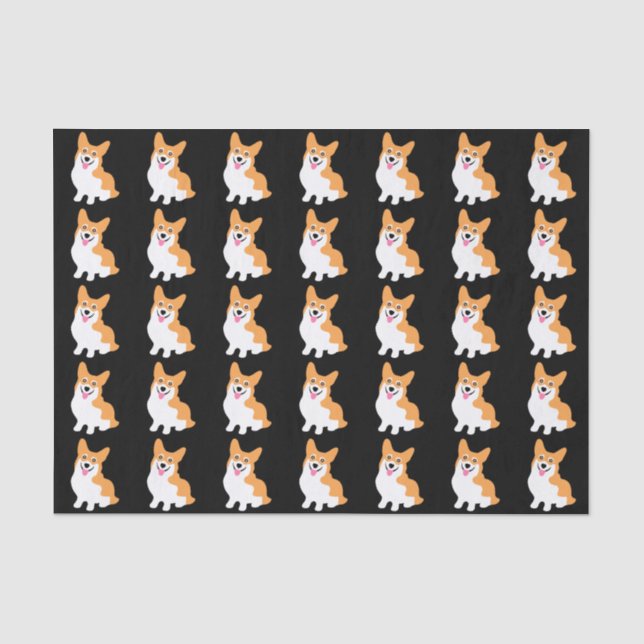 Niedlicher kleiner lächelnder Corgi-Welpe Seidenpapier (Vorderseite)