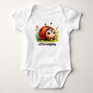 Niedlicher kleiner Ladybug fügt Textläden hinzu Baby Strampler
