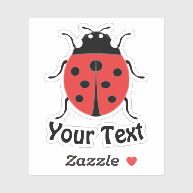Niedlicher kleiner Ladybug gewährt viel Glück und  Aufkleber (Blatt)