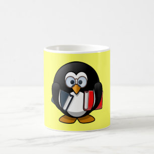 Niedlicher kleiner lebhafter Bücherwurm Penguin Kaffeetasse