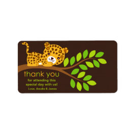 Niedlicher kleiner Leopard Danke Label Adressaufkleber