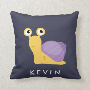 Niedlicher kleiner LILA SNAIL Zickzack personalisi Kissen