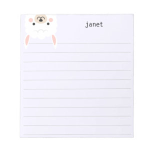 Niedlicher kleiner Llama, Lila Personalisierte Lin Notizblock