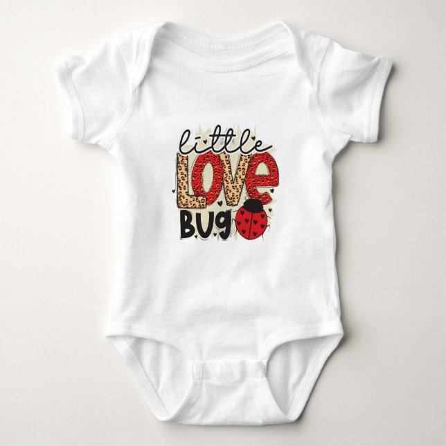 Niedlicher Kleiner Lovebug Valentine Liebe Baby Bo Baby Strampler (Vorderseite)