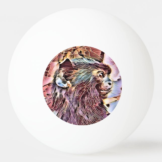 NIEDLICHER KLEINER MONKEY TISCHTENNISBALL (Vorderseite)