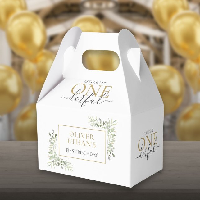 Niedlicher Kleiner Mr. ONEderful First Birthday El Geschenkschachtel (Cute Little Mr ONEderful First Birthday Elegant Favor Box)