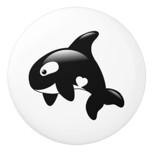 Niedlicher kleiner Orca-Wal Keramikknauf