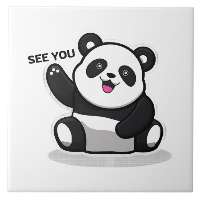 niedlicher kleiner Panda Fliese (Vorderseite)