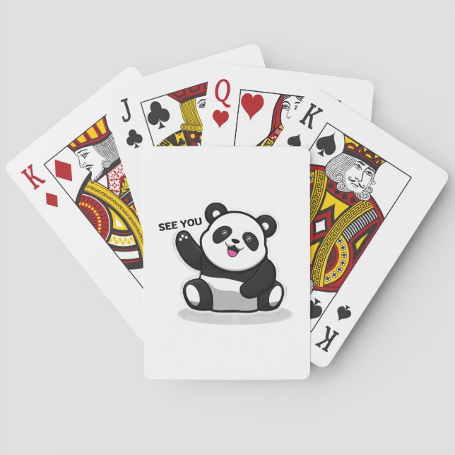niedlicher kleiner Panda Spielkarten (Rückseite)
