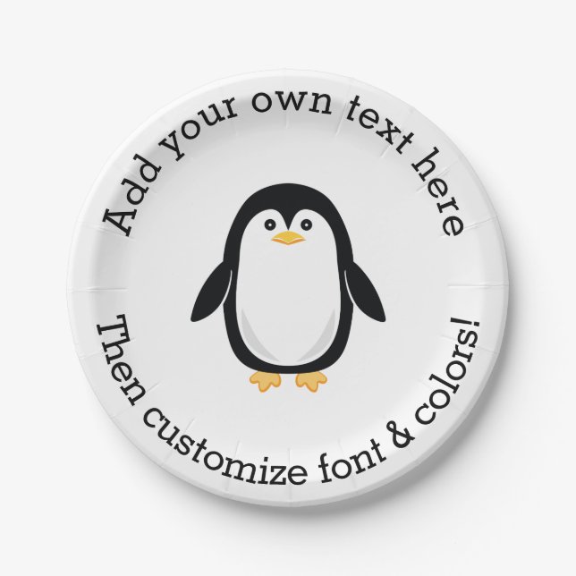 Niedlicher kleiner Penguin Pappteller (Vorderseite)