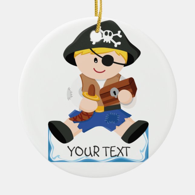 Niedlicher kleiner Pirat Keramikornament (Vorne)