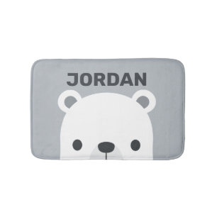 Niedlicher kleiner Polarbär mit Personalisiertem N Badematte