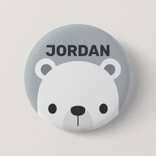 Niedlicher kleiner Polarbär mit Personalisiertem N Button