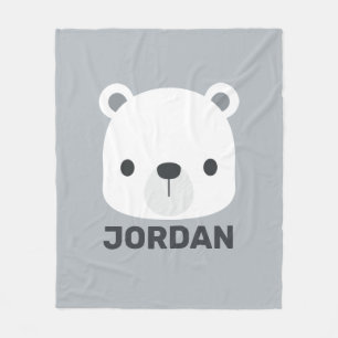Niedlicher kleiner Polarbär mit Personalisiertem N Fleecedecke