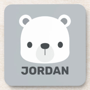 Niedlicher kleiner Polarbär mit Personalisiertem N Getränkeuntersetzer