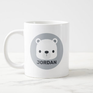 Niedlicher kleiner Polarbär mit Personalisiertem N Jumbo-Tasse