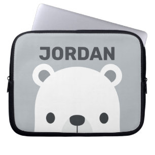Niedlicher kleiner Polarbär mit Personalisiertem N Laptopschutzhülle