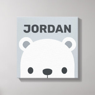 Niedlicher kleiner Polarbär mit Personalisiertem N Leinwanddruck