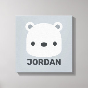 Niedlicher kleiner Polarbär mit Personalisiertem N Leinwanddruck