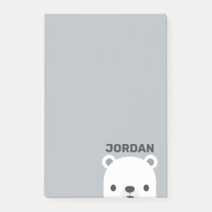 Niedlicher kleiner Polarbär mit Personalisiertem N Post-it Klebezettel