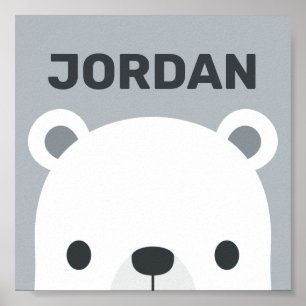 Niedlicher kleiner Polarbär mit Personalisiertem N Poster