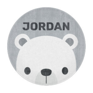 Niedlicher kleiner Polarbär mit Personalisiertem N Schneidebrett