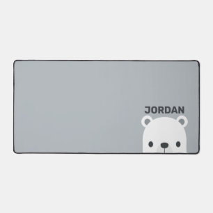 Niedlicher kleiner Polarbär mit Personalisiertem N Schreibtischunterlage