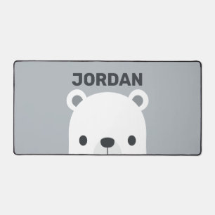 Niedlicher kleiner Polarbär mit Personalisiertem N Schreibtischunterlage