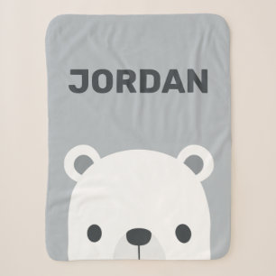 Niedlicher kleiner Polarbär mit Personalisiertem N Sherpadecke