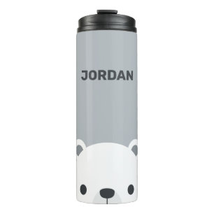 Niedlicher kleiner Polarbär mit Personalisiertem N Thermosbecher