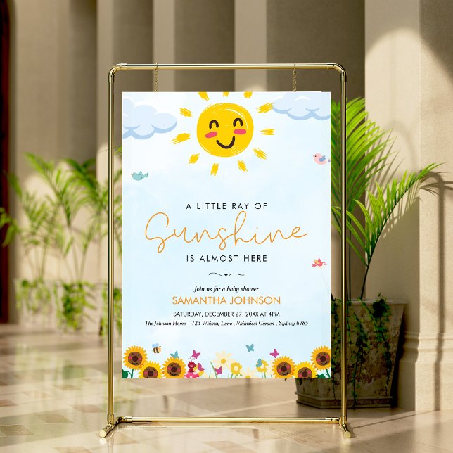 Niedlicher kleiner Ray der Sonnenschein-Babydusche Poster (Von Creator hochgeladen)