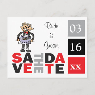 Niedlicher Kleiner Ring Bearer Save the Date Hochz Ankündigungspostkarte