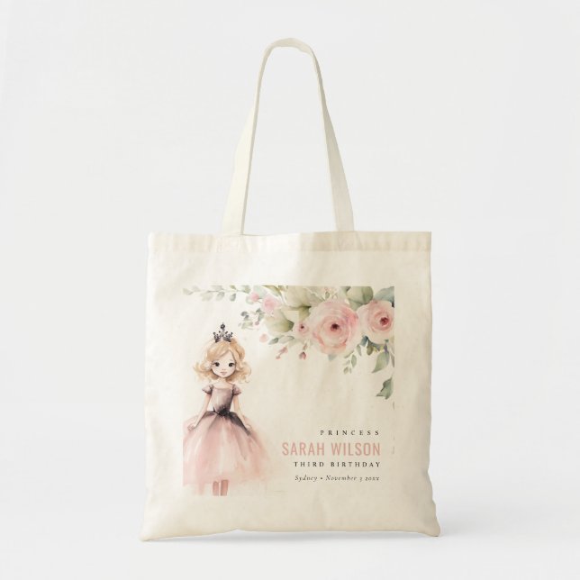 Niedlicher kleiner Rosa Prinzessin Rose Floral Geb Tragetasche (Vorne)
