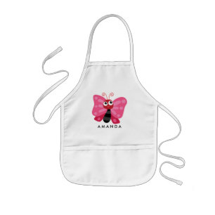 Niedlicher kleiner rosa Schmetterling Personalisie Kinderschürze