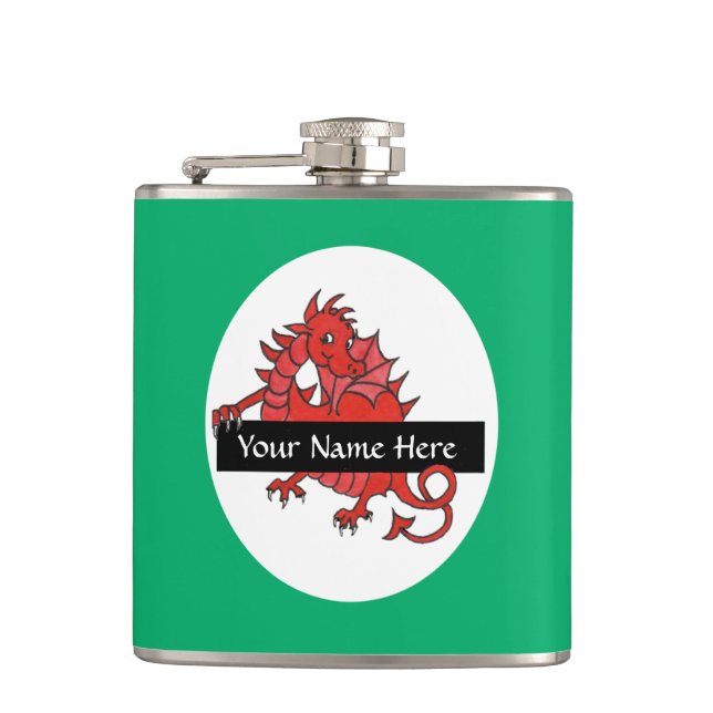 Niedlicher Kleiner Roter Drachen-Hip-Flasche zum P Flachmann (Vorderseite)
