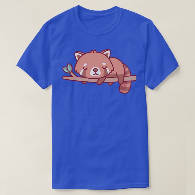 Niedlicher kleiner roter Panda auf Baumzweig T-Shirt (Design vorne)