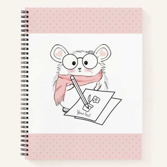 Niedlicher Kleiner Schlaumeier Pink Notizbuch (Vorderseite)