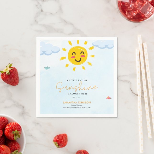Niedlicher kleiner Strahl des Sonnenscheinpapiers  Serviette (Beispiel)
