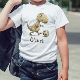 Niedlicher kleiner Trex Fußballspiel Baby T-shirt