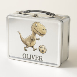 Niedlicher kleiner Trex Fußballspiel Personalisier Metall Brotdose