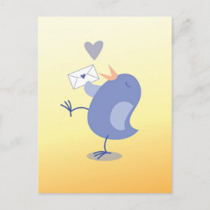 Niedlicher kleiner Tweeter Bird mit einem Brief! Postkarte