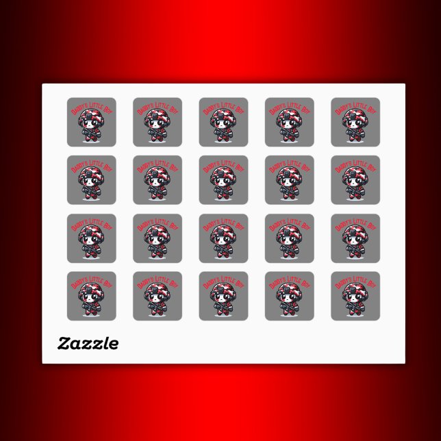 Niedlicher kleiner Typ der Camouflage - Rot, Schwa Quadratischer Aufkleber (Von Creator hochgeladen)