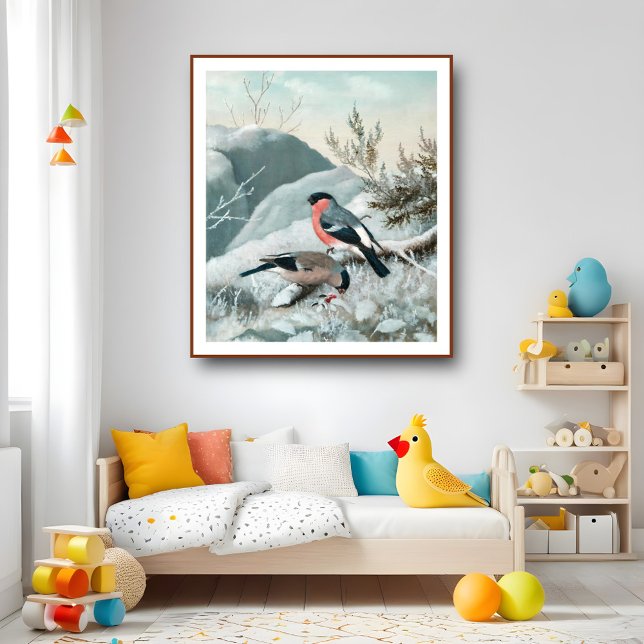 Niedlicher kleiner Vogel, Bullfinch, Art Poster (Von Creator hochgeladen)