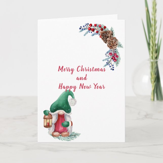 Niedlicher kleiner Weihnachtsgnome Karte (Vorderseite)