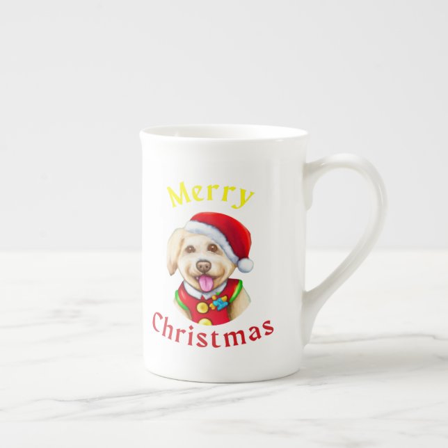 Niedlicher kleiner Weihnachtsmann Frohe Weihnachte Prozellantasse (Rechts)