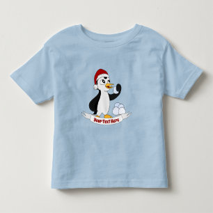 Niedlicher kleiner Weihnachtspinguin mit einem Sch Kleinkind T-shirt