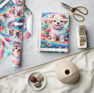 Niedlicher kleiner Welpenstift Art Geschenkpapier