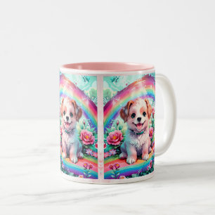 Niedlicher kleiner Welpenstift Art Zweifarbige Tasse