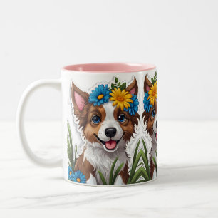 Niedlicher kleiner Welpenstift Art Zweifarbige Tasse